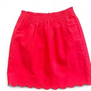 J Crew | red scallop skirt with pockets